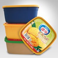 1L 2L injection molding plastic ice cream bowl with lid wholesale