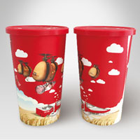 455ml IML cold drinking plastic cup