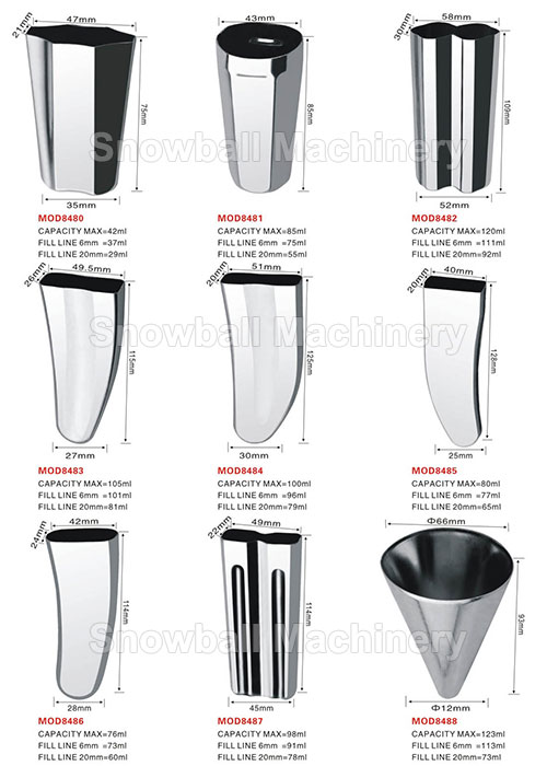 High quality stainless steel ice cream molds MOD8480-8488