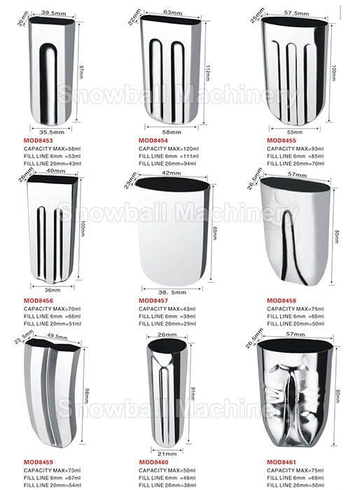 High quality stainless steel ice cream molds MOD8453-8461