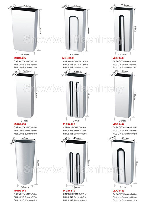 High quality stainless steel ice cream molds MOD8435-8443