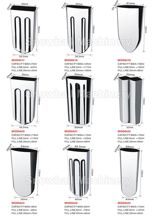High quality stainless steel ice cream molds MOD8417-8425