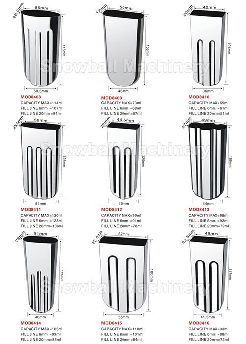 High quality stainless steel ice cream molds MOD8408-8416