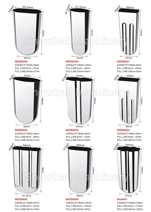 High quality stainless steel ice cream molds MOD8399-8407