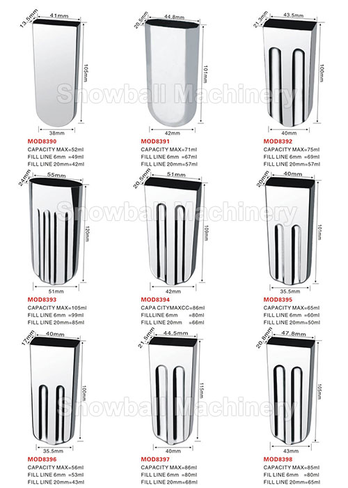 High quality stainless steel ice cream molds MOD8390-8398