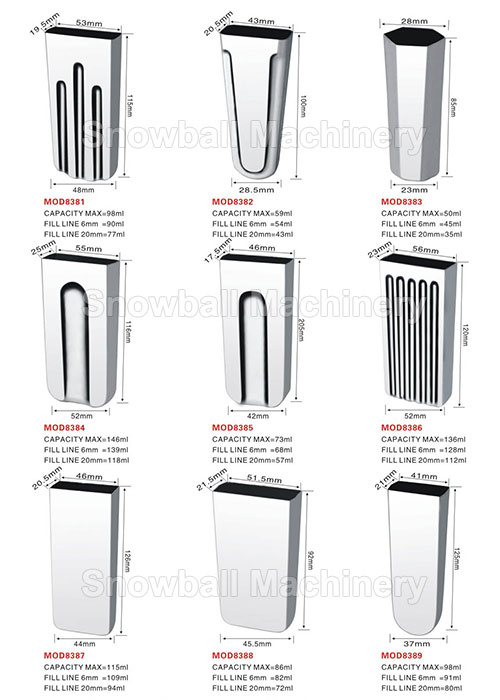 High quality stainless steel ice cream molds MOD8381-8389