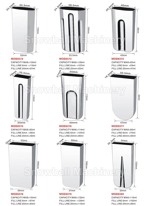 High quality stainless steel ice cream molds MOD8372-8380