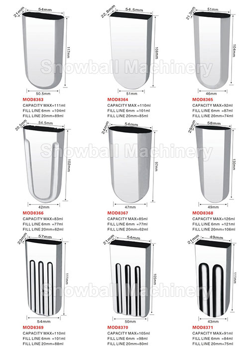 High quality stainless steel ice cream molds MOD8363-8371