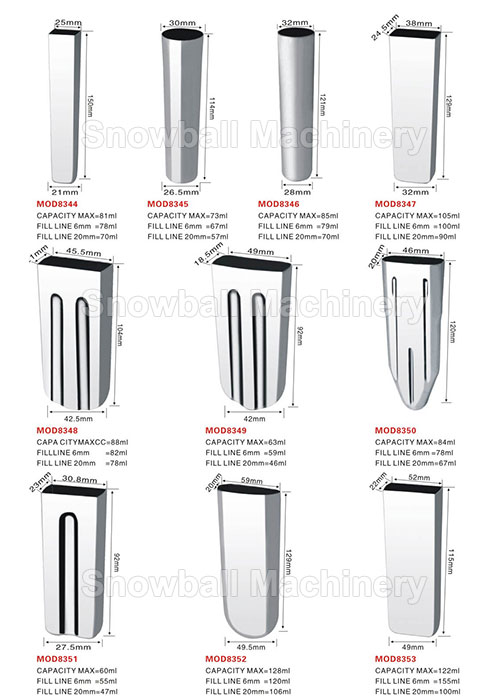 High quality stainless steel ice cream molds MOD8344-8353