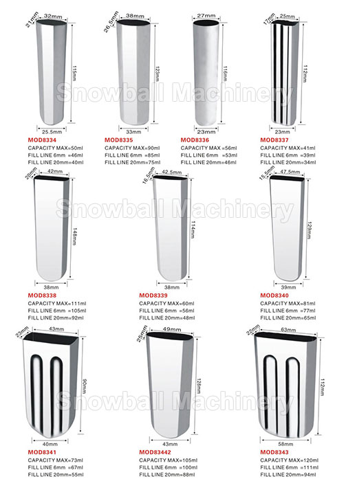 High quality stainless steel ice cream molds MOD8334-8343