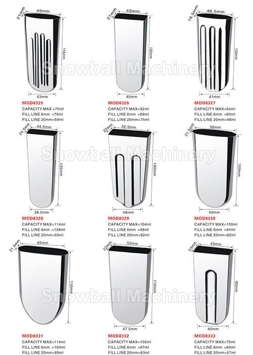 High quality stainless steel ice cream molds MOD8325-8333