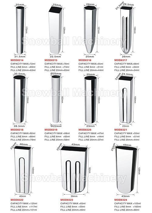 High quality stainless steel ice cream molds MOD8314-8324