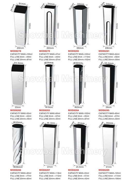 High quality stainless steel ice cream molds MOD8278-8289