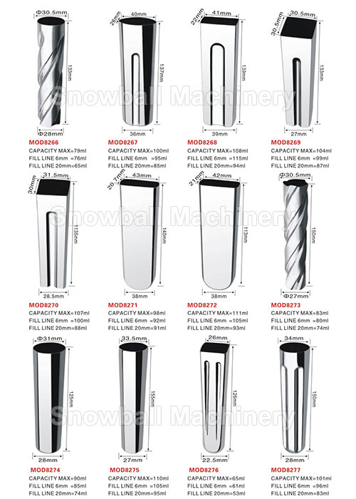 High quality stainless steel ice cream molds MOD8266-8277