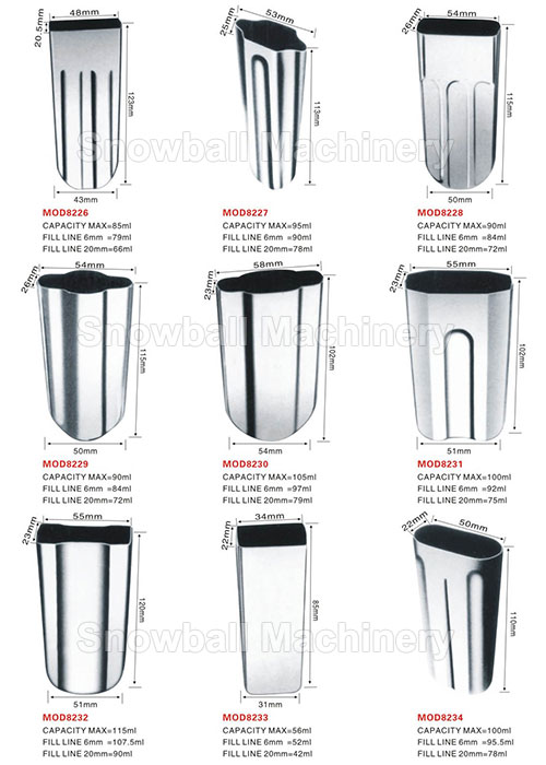 High quality stainless steel ice cream molds MOD8226-8234
