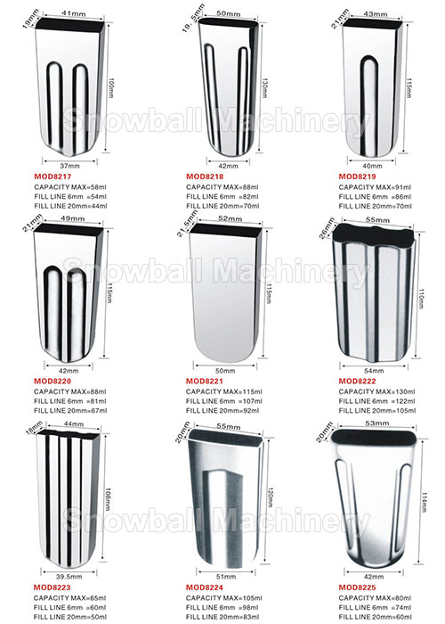 High quality stainless steel ice cream molds MOD8217-8225