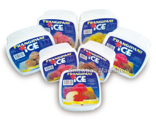 Snowball machinery high quality eco-friendly 1L pp ice cream container with lid