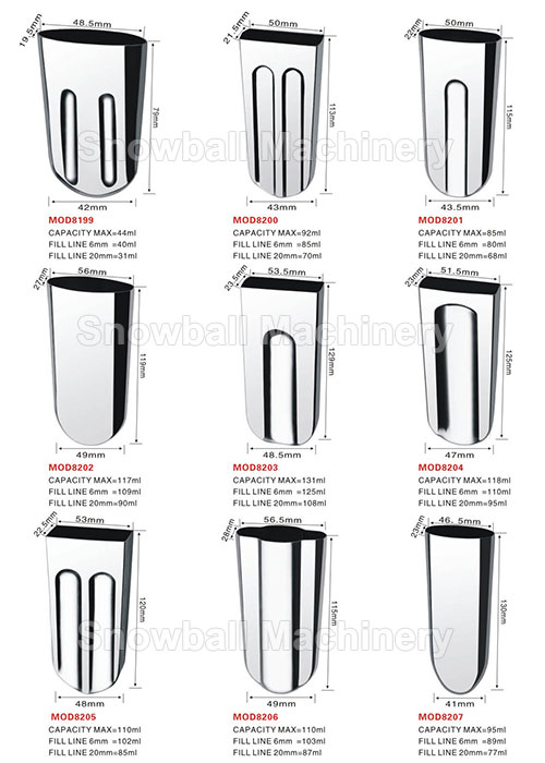 High quality stainless steel ice cream molds MOD8199-8207