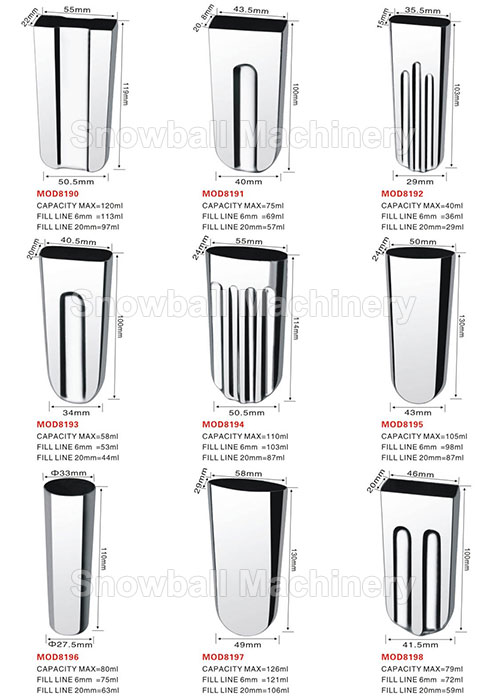 High quality stainless steel ice cream molds MOD8190-8198