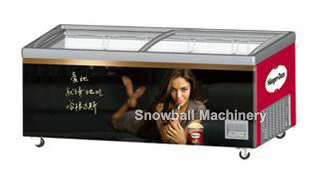 CE approved island showcase freezer
