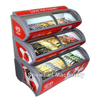 Snowballmachinery three tier showcase freezer