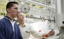 Production site attendant in ice cream plant Production site attendant in ice cream plant