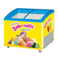 Ice cream sisplay freezer with curved glass sliding door SD325K