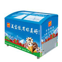 100L, 250L, 300L, 350L curved door ice cream showcase freezer
