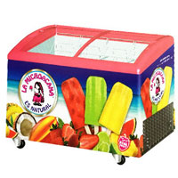 China supplier commercial sliding curved glass door ice cream freezer
