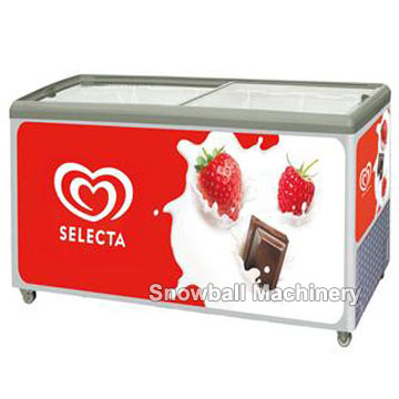 High quality cheap price flat glass showcase freezer