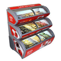 Hot sell ice cream three tier showcase freezer Snowballmachinery