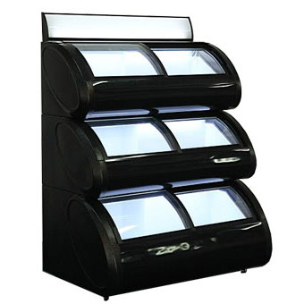 Three Layers Ice Cream Oval Display Cabinet Snowballmachinery