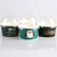 Paper Ice Cream Cup With Dome Lid