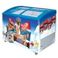 Ice Cream Curved Glass Chest Ice Cream Showcase Freezer