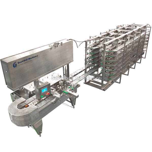 ice cream extrusion and hardening line, ice cream extruder machine
